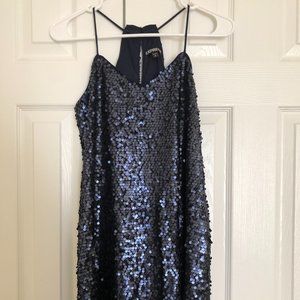 Express Navy Sequin Dress